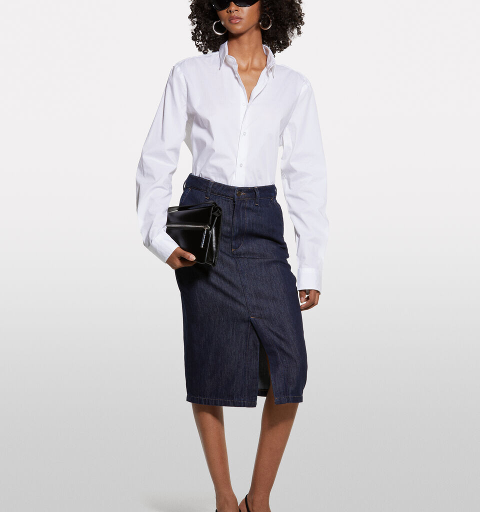 Weißes Slim-Fit-Hemd - hemden für damen - Weiss | Sisley image number 1